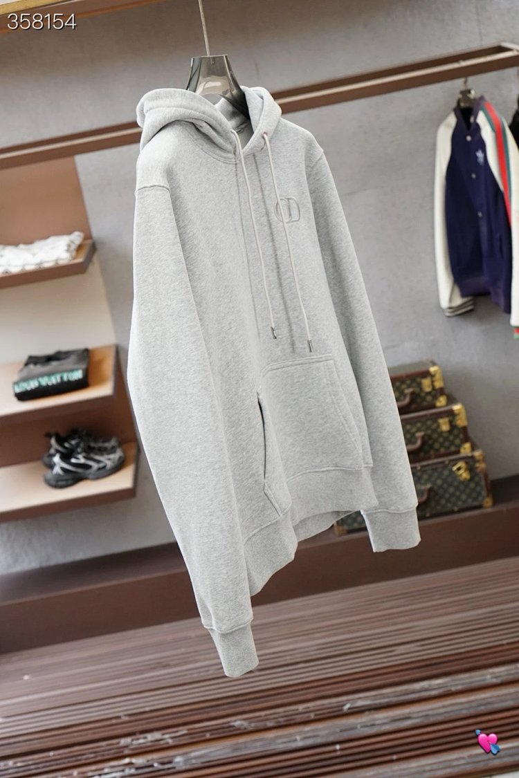 DiorDior classic CD embroidered hooded pure cotton men's fashionable casual hooded sweatshirt