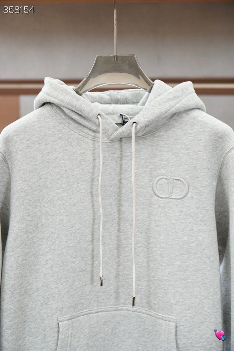 DiorDior classic CD embroidered hooded pure cotton men's fashionable casual hooded sweatshirt