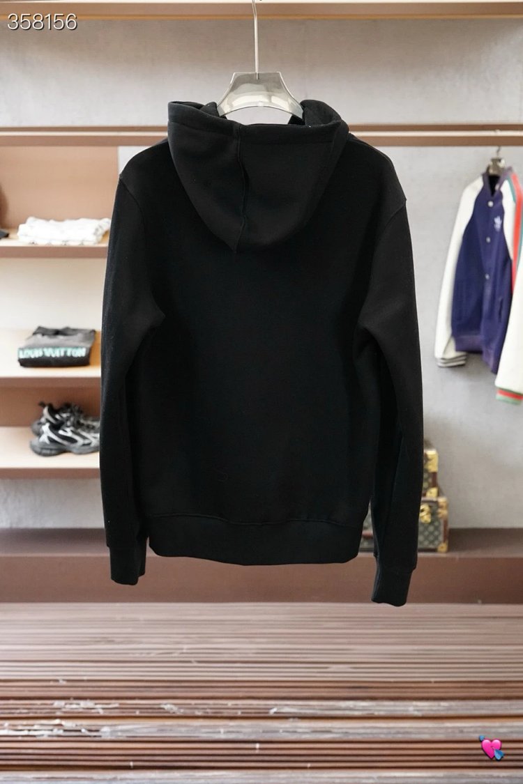 DiorDior classic CD embroidered hooded pure cotton men's fashionable casual hooded sweatshirt