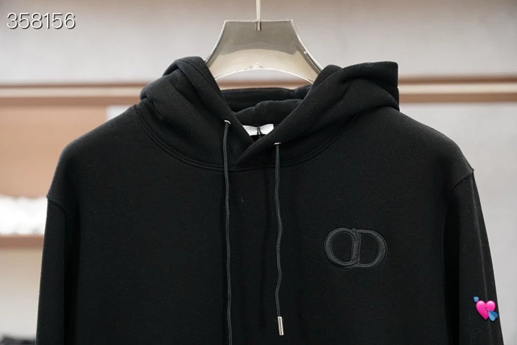 DiorDior classic CD embroidered hooded pure cotton men's fashionable casual hooded sweatshirt