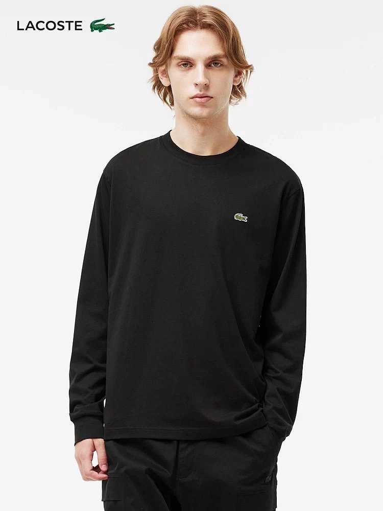 LACOSTE  French crocodile men's pure cotton round neck long sleeved T-shirt TH7307