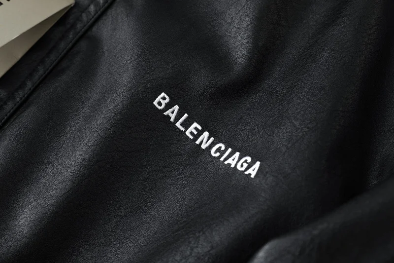 Balenciaga   Simulated PU leather jacket with loose fit