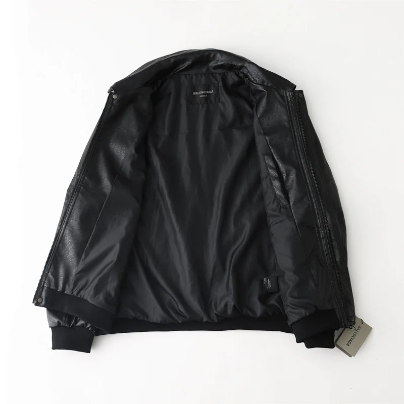 Balenciaga   Simulated PU leather jacket with loose fit