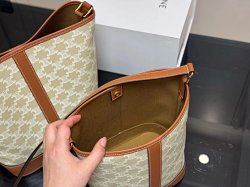 Celine  Bucket bag, new women's bag, Triumphal Arch bucket bag, leather tote bag, women's diagonal cross bag, single shoulder commuting bag, large capacity