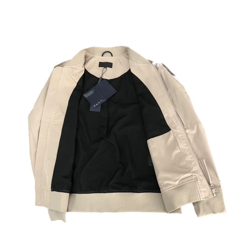 Prada men's jacket baseball collar zipper jacket cardigan solid color men's casual