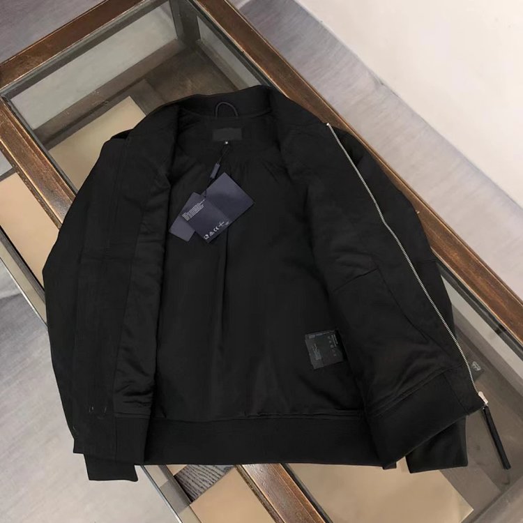 Prada men's jacket baseball collar zipper jacket cardigan solid color men's casual