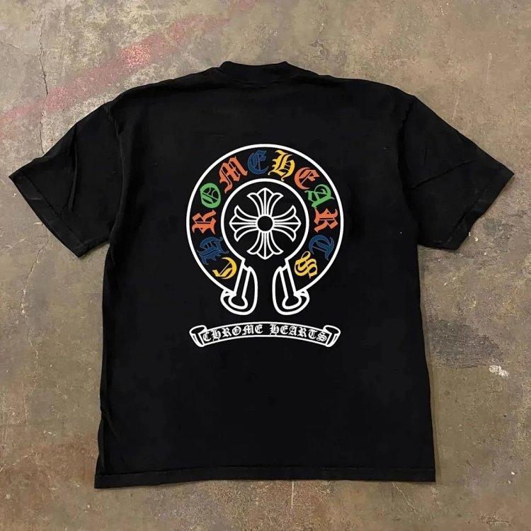 Chrome HeartsHeart Light Luxury Short Sleeve T-shirt Men's Cross Top Half Sleeve Unisex CH Short Sleeve