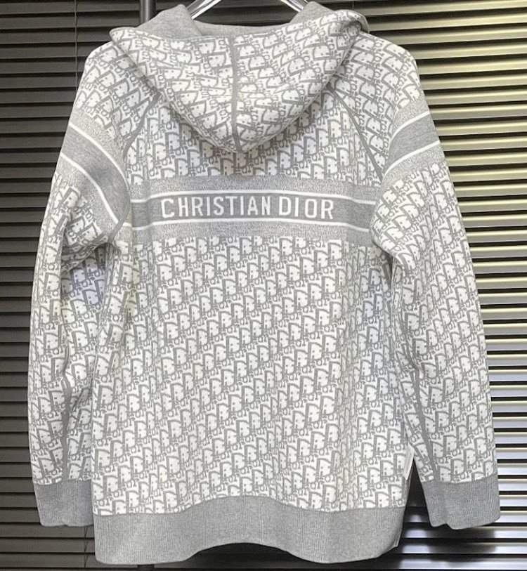 DIOR  Light luxury full print spring and autumn jacket, unisex trendy brand cardigan and hooded jacket