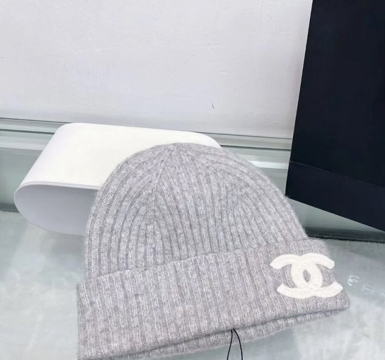  Chanel Knitted Knitted Knitted Wool Hat for Men and Women, Light Luxury Cold Hat