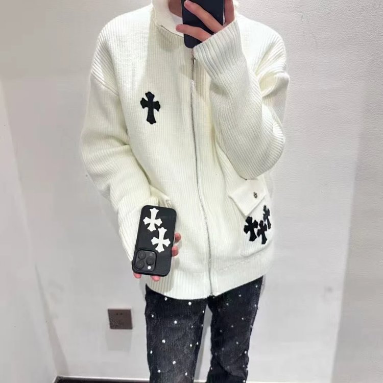 Chrome Hearts cardigan knitted sweater jacket for both men and women