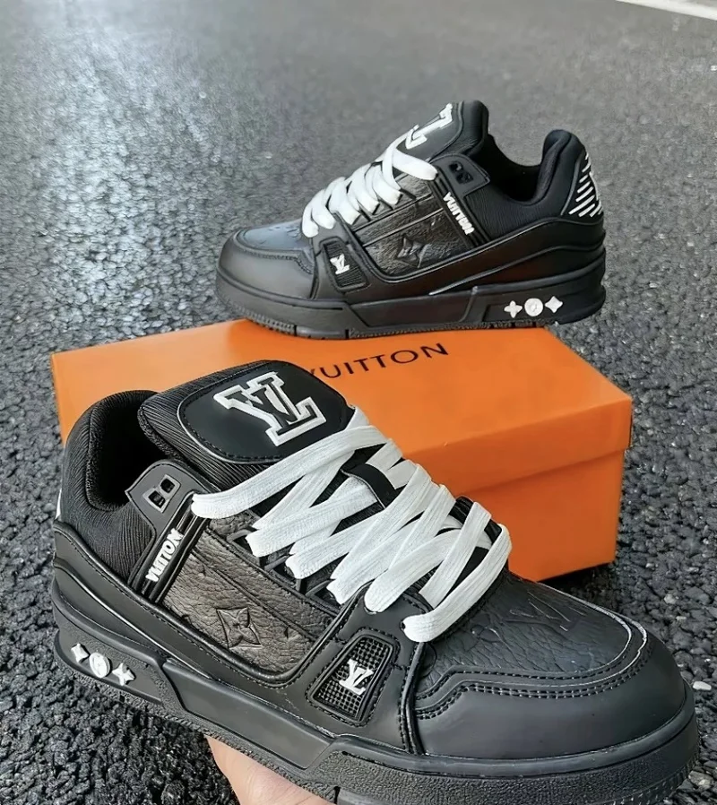 Louis Vuitton  Men's shoes, board shoes, trendy shoes, thick soled shoes, low cut casual shoes for daily life