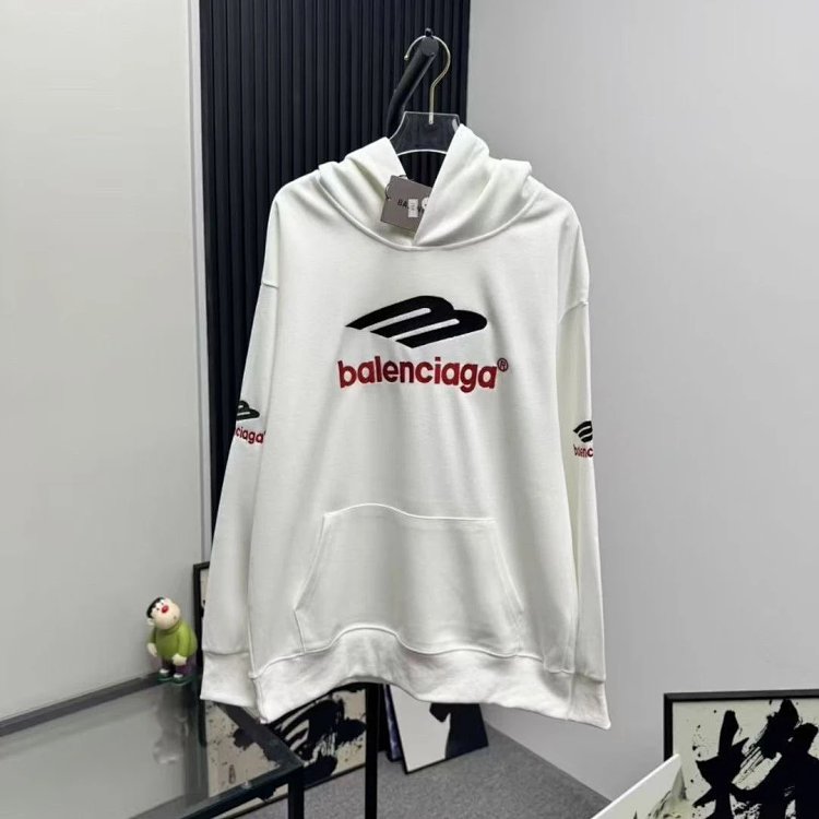 Balenciaga hooded sweatshirt, light luxury jacket, unisex top, long sleeved