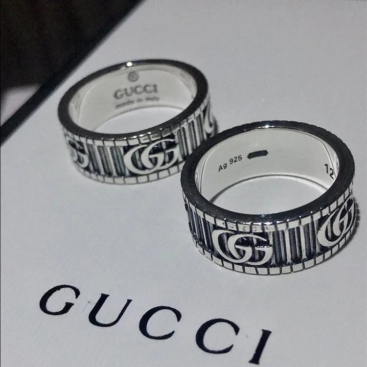 Couple Pair Ring 925 Silver Gucci GUUCI Vintage Double G Ring Vintage Vintage Vintage