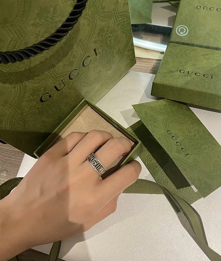 Couple Pair Ring 925 Silver Gucci GUUCI Vintage Double G Ring Vintage Vintage Vintage