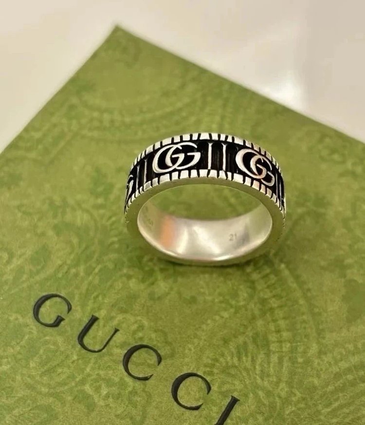 Couple Pair Ring 925 Silver Gucci GUUCI Vintage Double G Ring Vintage Vintage Vintage