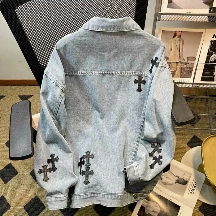 Chrome Hearts Light Luxury Cowboy Printed Coat Spring and Autumn Unisex Trendy Brand Men