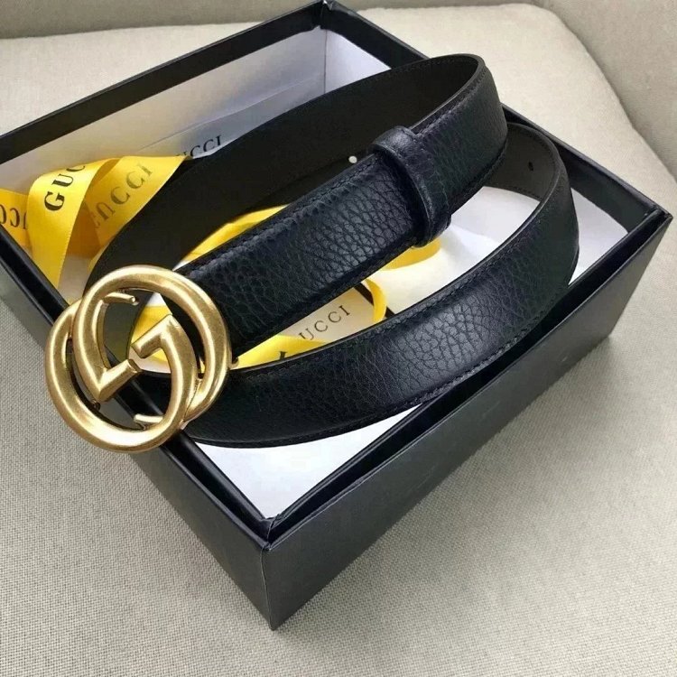 Gucci counter version cowhide double buckle waistband belt