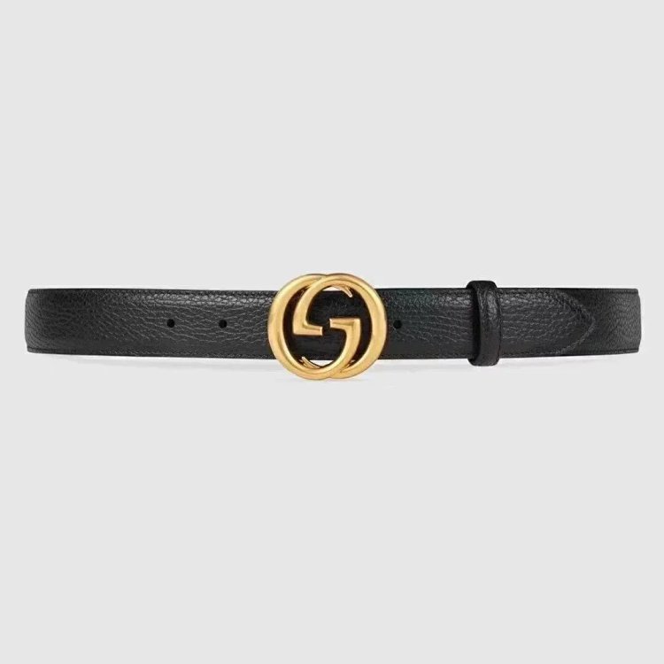 Gucci counter version cowhide double buckle waistband belt