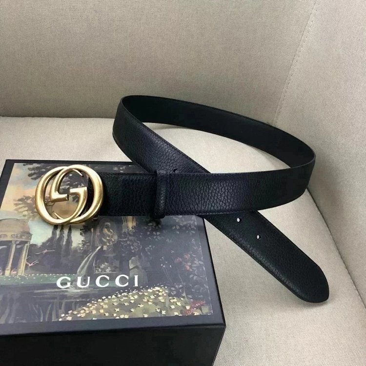 Gucci counter version cowhide double buckle waistband belt
