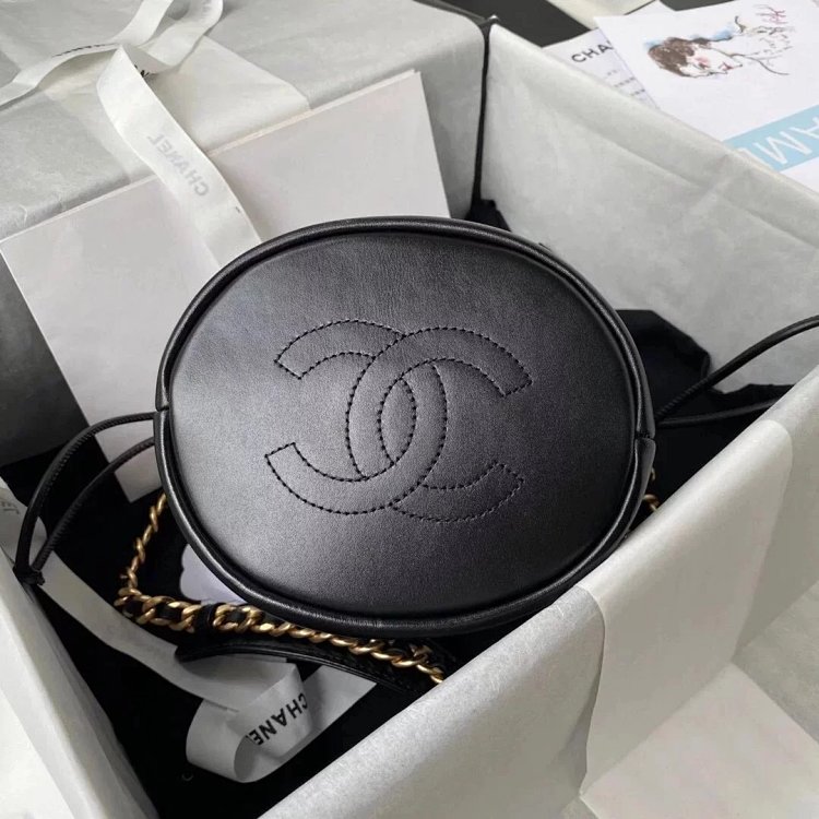 Chanel Retro Smooth Leather Drawstring Bucket Bag AS2716 Cross Carrying Women's Bag AS2716 Chanel Retro Smooth Leather Drawstring Bucket Bag Cross Carrying Women's Bag AS2716