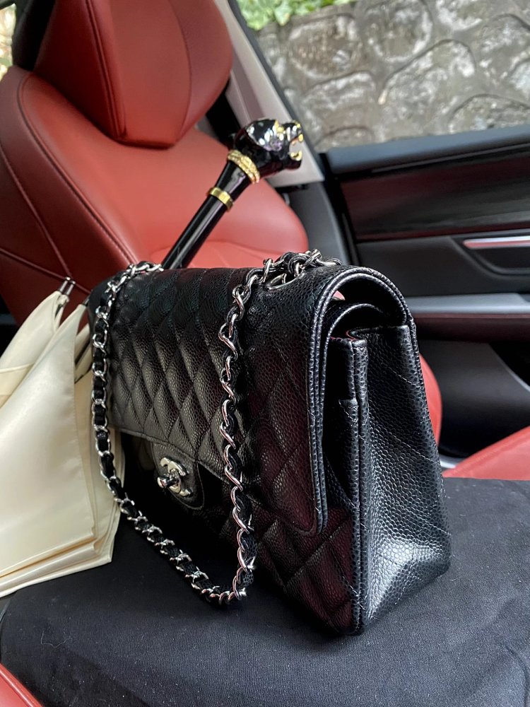 Chanel genuine leather women's bag with diamond grid chain shoulder crossbody bag