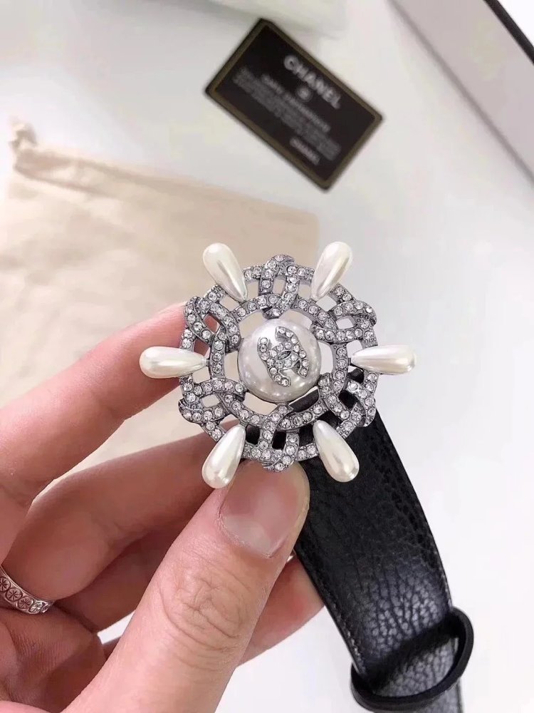 Chanel casual versatile full leather belt