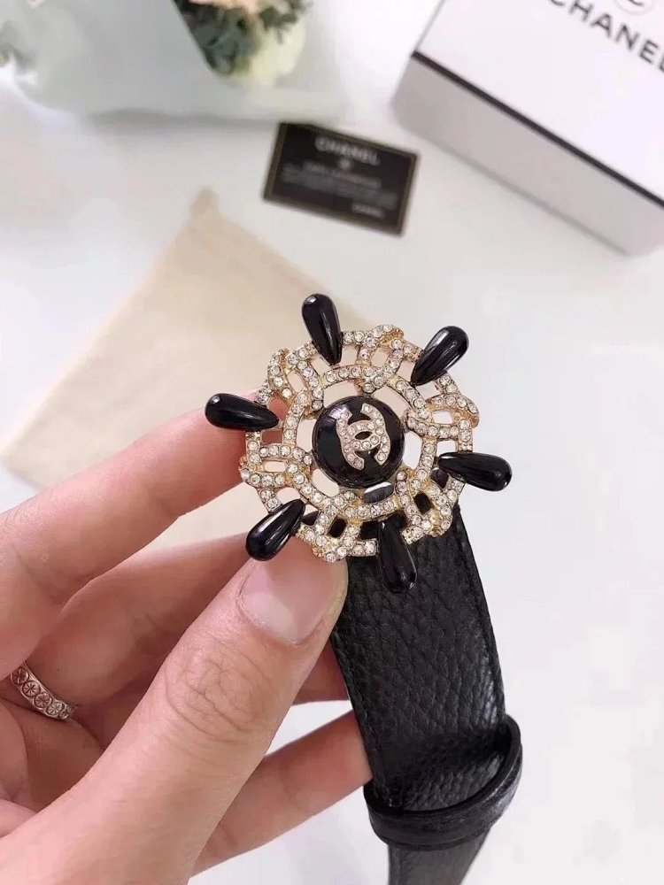 Chanel casual versatile full leather belt