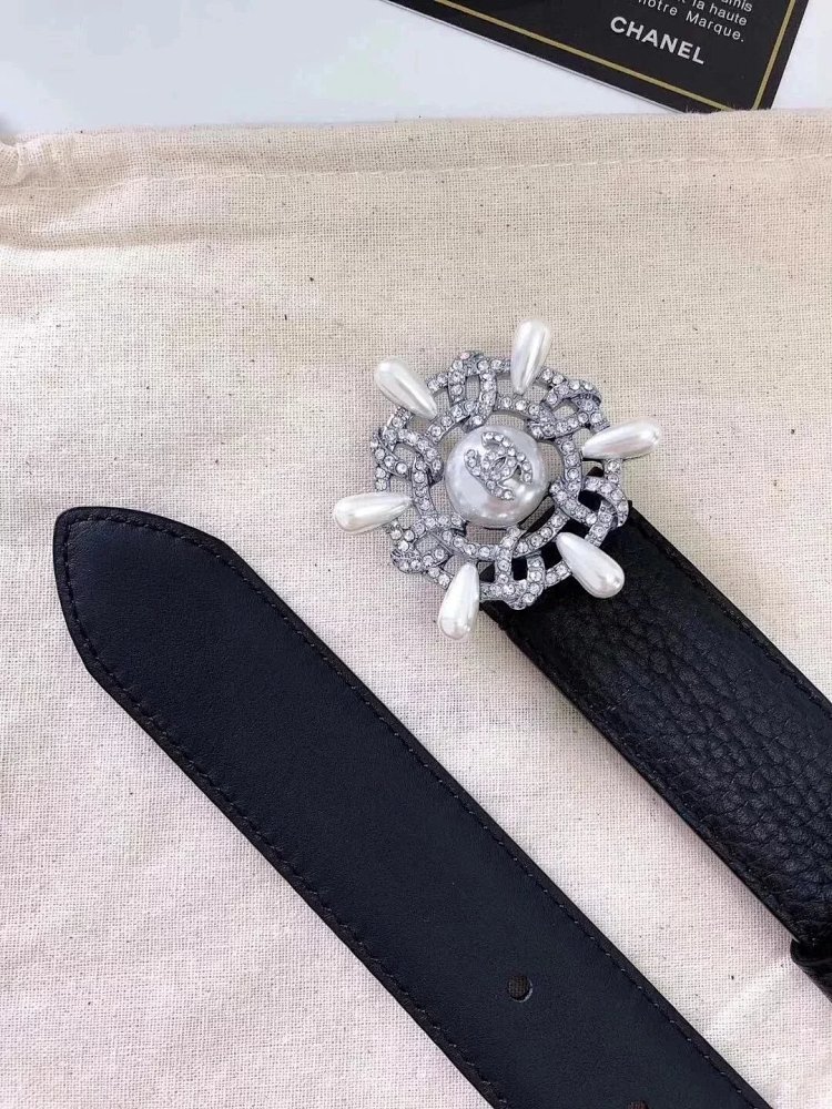 Chanel casual versatile full leather belt