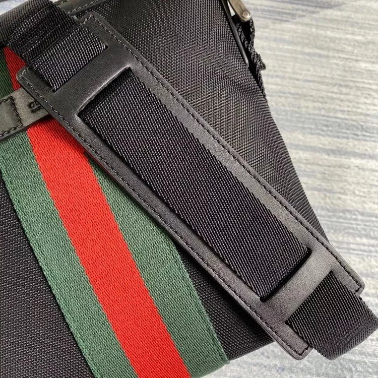 Gucci crossbody bag with red and green stripes, men's shoulder bag, large size 387111, small size 471454
