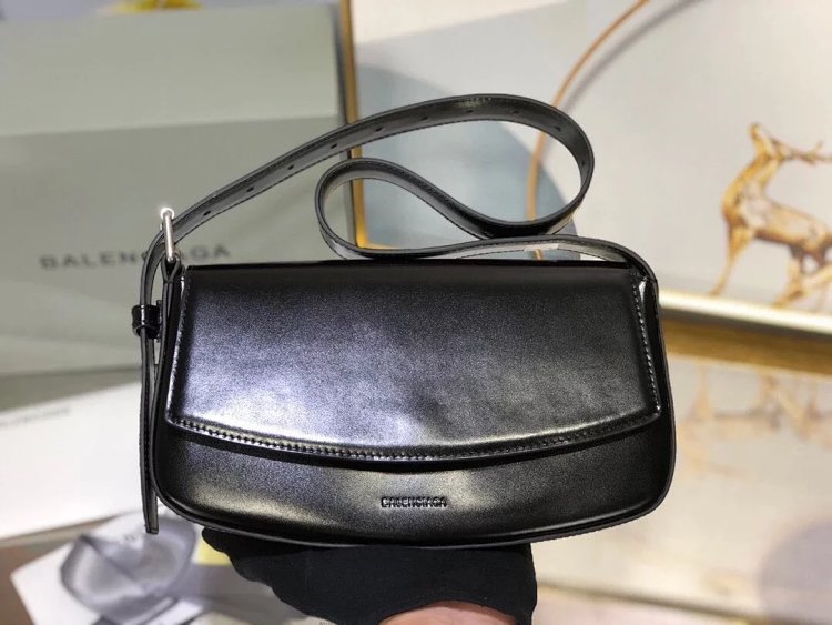 Balenciaga Crocodile Pattern Head Layer Calfskin Single Shoulder Handheld Underarm Bag Women's Bag