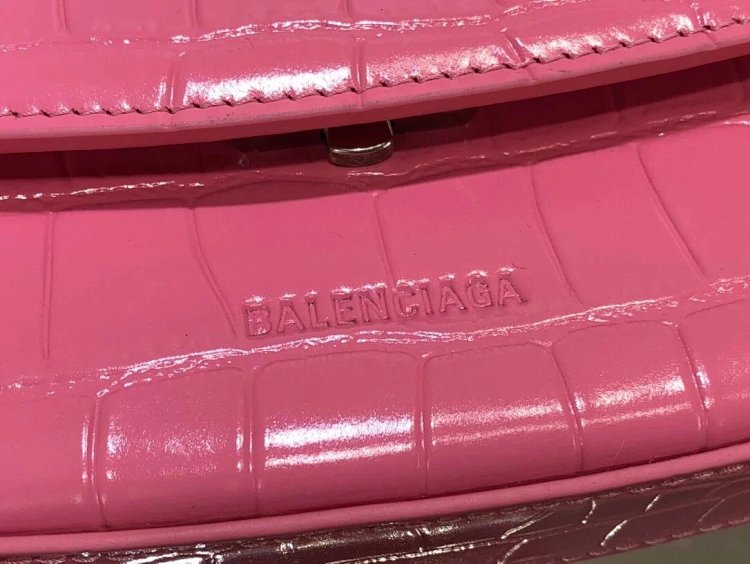 Balenciaga Crocodile Pattern Head Layer Calfskin Single Shoulder Handheld Underarm Bag Women's Bag