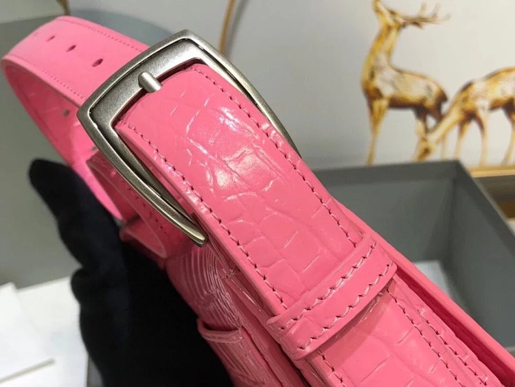 Balenciaga Crocodile Pattern Head Layer Calfskin Single Shoulder Handheld Underarm Bag Women's Bag