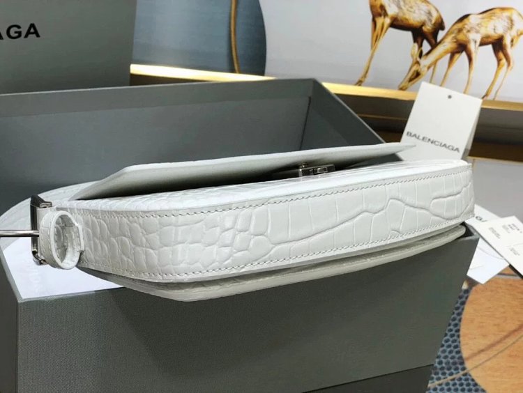 Balenciaga Crocodile Pattern Head Layer Calfskin Single Shoulder Handheld Underarm Bag Women's Bag