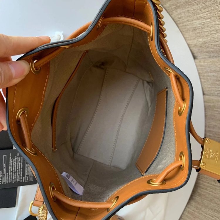 MCM Mini Drawstring Bucket Bag Imported Original Single Handbag Shoulder Bag Crossbody Bag