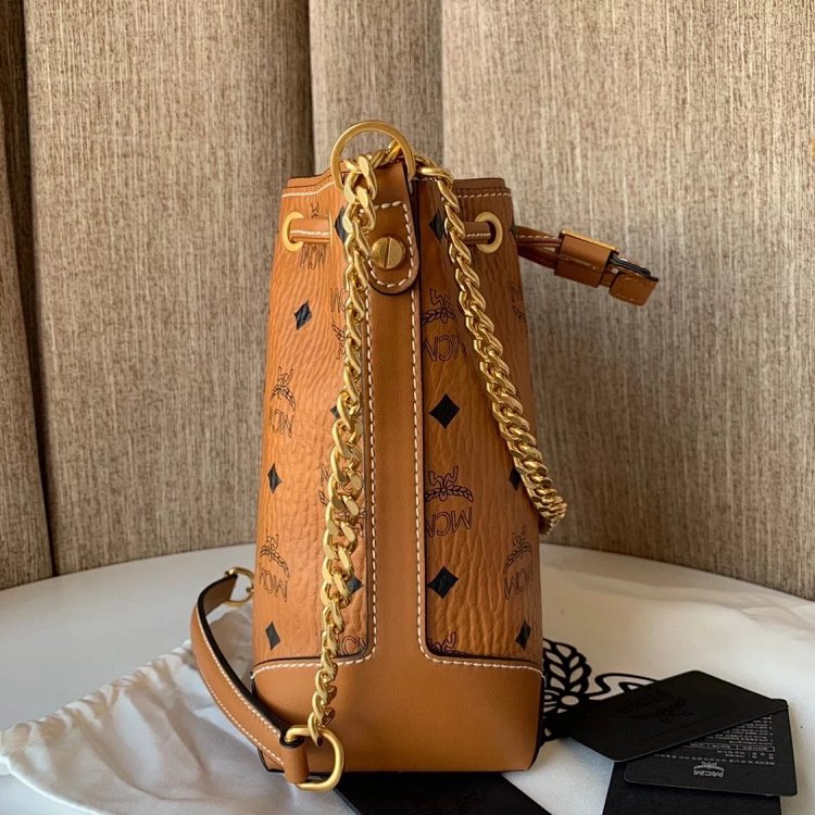 MCM Mini Drawstring Bucket Bag Imported Original Single Handbag Shoulder Bag Crossbody Bag