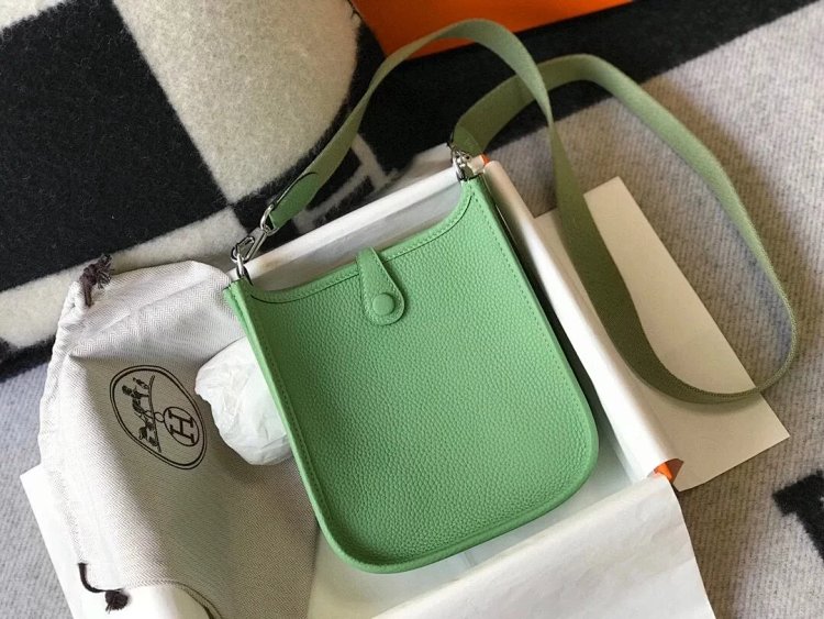 Hermes mini calf leather hollow shoulder crossbody buckle women's bag