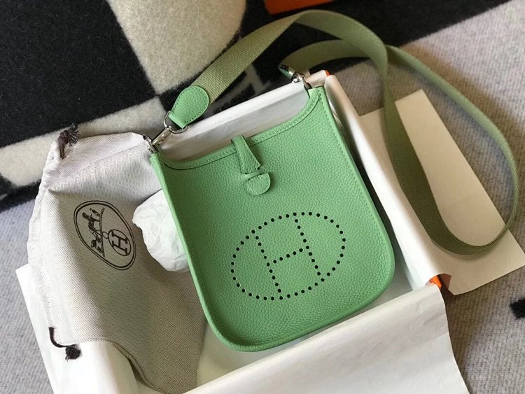 Hermes mini calf leather hollow shoulder crossbody buckle women's bag
