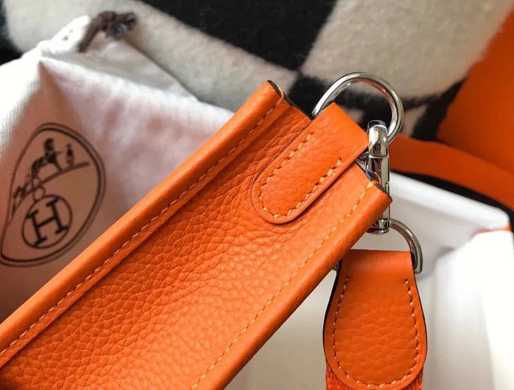 Hermes mini calf leather hollow shoulder crossbody buckle women's bag
