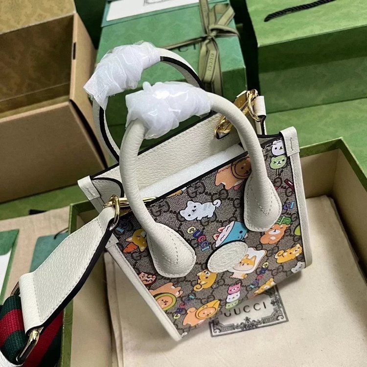 Gucci animal print mini tote bag music score bag crossbody bag shoulder bag unisex 699406