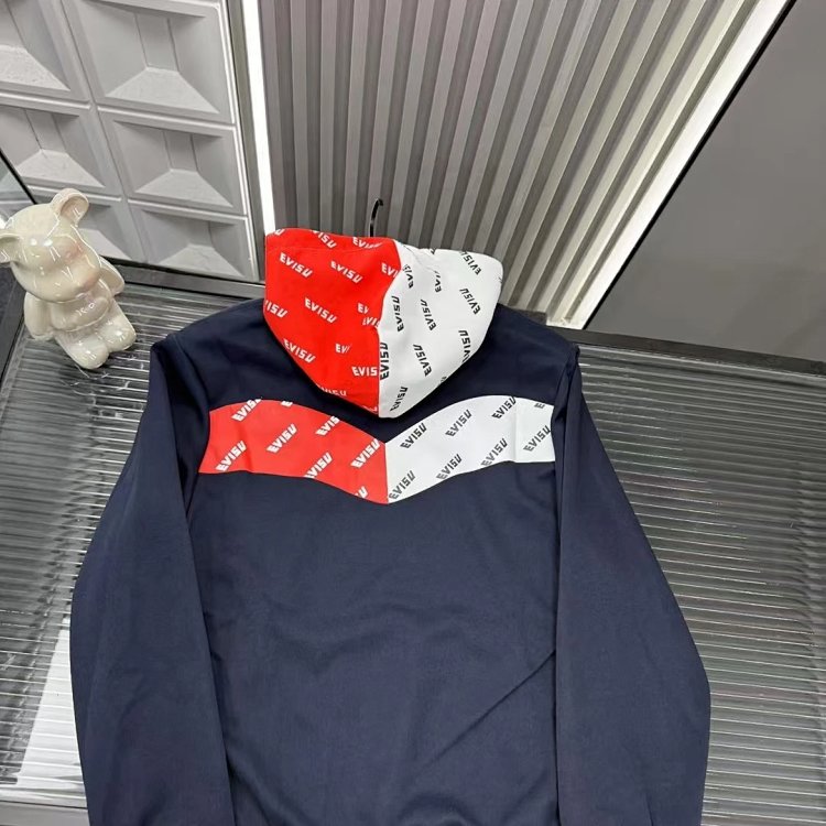 EVISU hooded red and white hoodie
