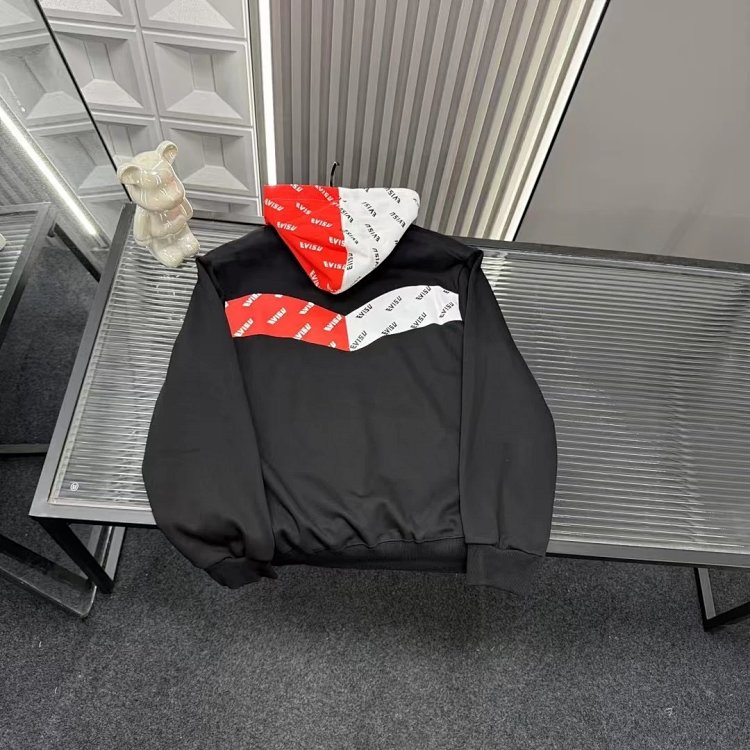 EVISU hooded red and white hoodie