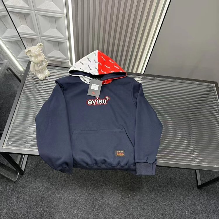 EVISU hooded red and white hoodie