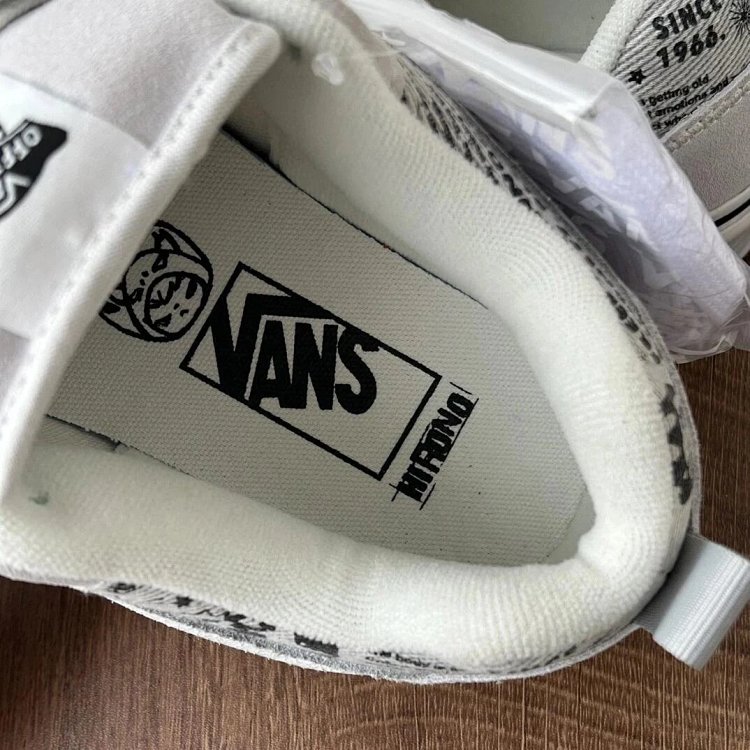 VANS Bubble Matt Ono Co branded Grey White Graffiti Casual Canvas Shoes