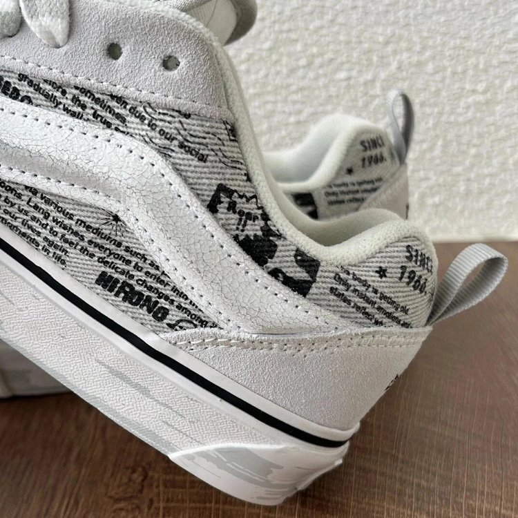 VANS Bubble Matt Ono Co branded Grey White Graffiti Casual Canvas Shoes