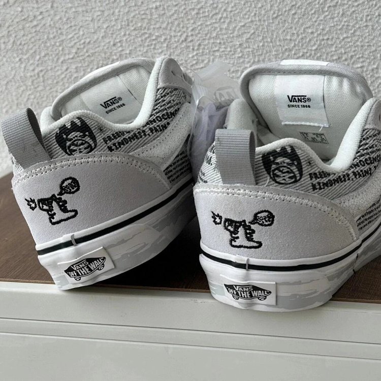 VANS Bubble Matt Ono Co branded Grey White Graffiti Casual Canvas Shoes