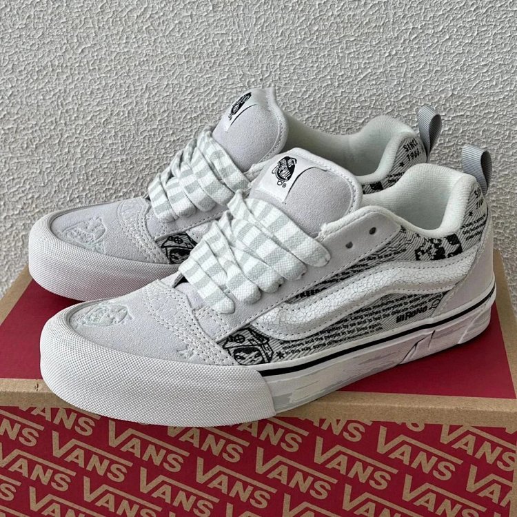 VANS Bubble Matt Ono Co branded Grey White Graffiti Casual Canvas Shoes