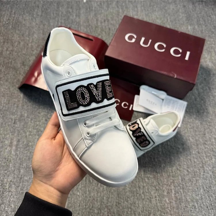 Gucci Bright Diamond Love Patch Casual Shoes Board Shoes
