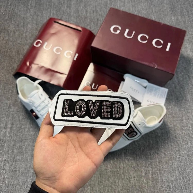Gucci Bright Diamond Love Patch Casual Shoes Board Shoes