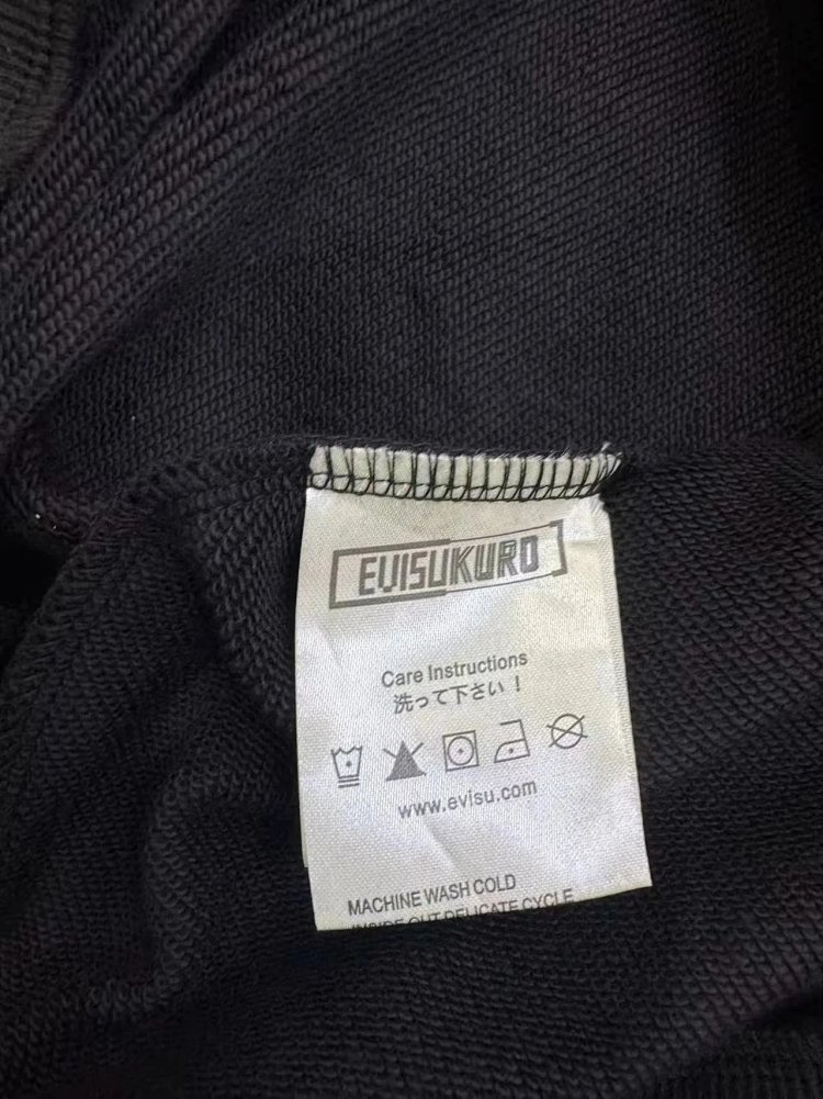 EVISU  Black gold hooded heavyweight hoodie