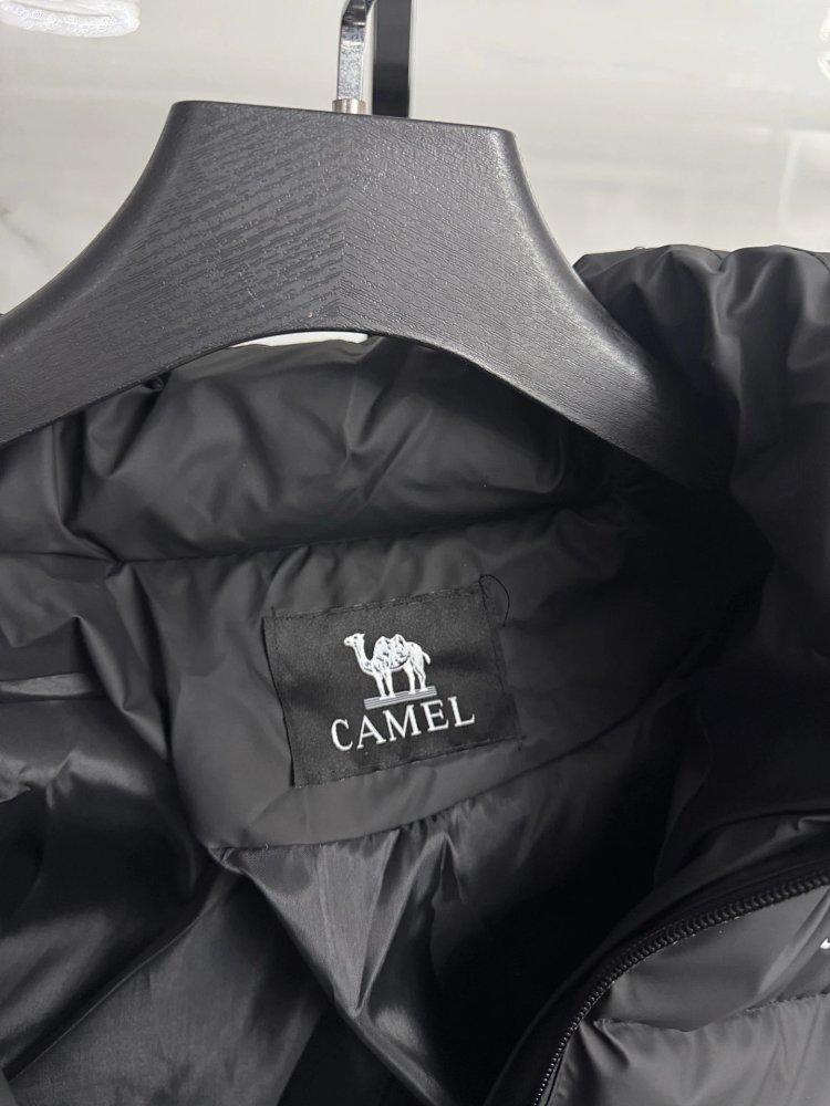 camel  Explosive embroidered down cotton hat that can be disassembled